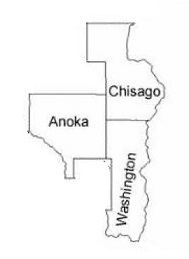 Map of counties north and east of metro